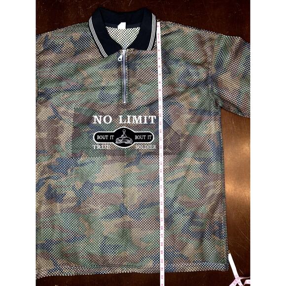 VTG 90s Master P No Limit Soldier Camo Mesh Shirt and Shorts Set Size L - Picture 6 of 16